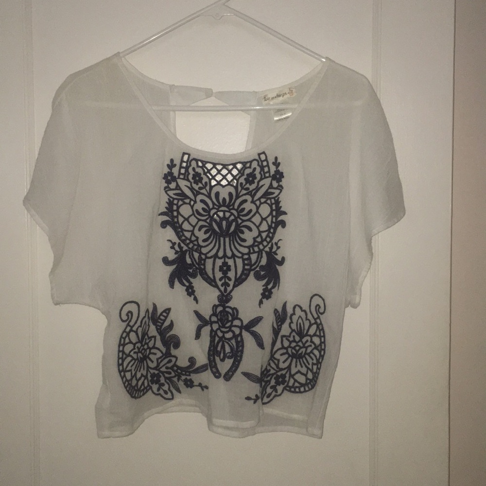 Ornate Printed Peasant Blouse